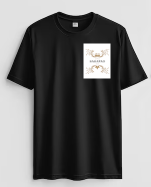 camiseta negra pecho izquierdo